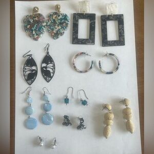 Lot of 9 pairs of earrings